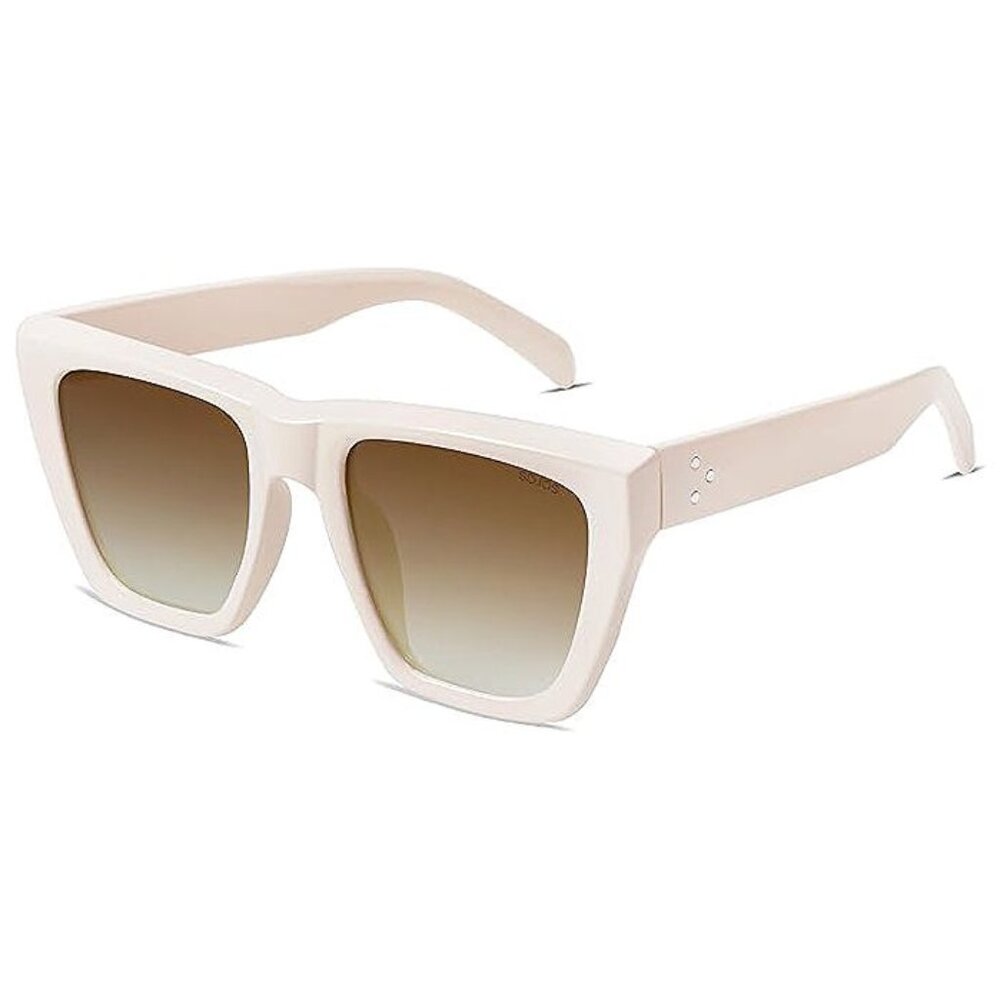 Fashion Oversized Square Polarized Sunglasses , Light Beige
